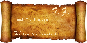 Tamás Ferenc névjegykártya